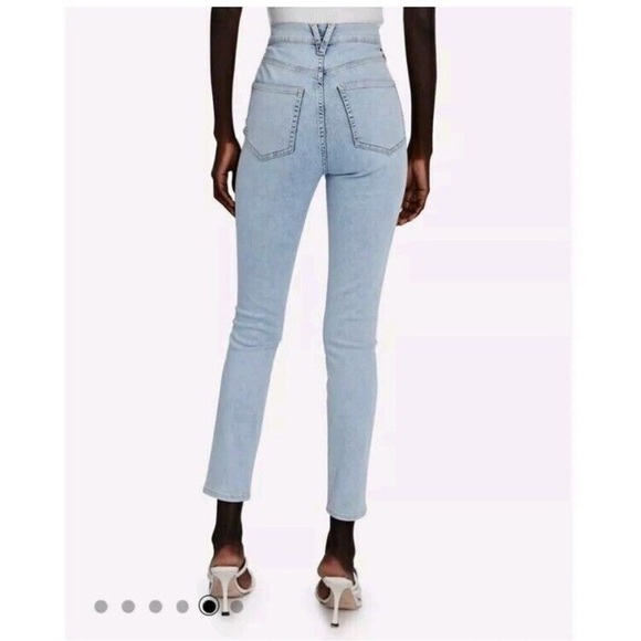 Veronica Beard Maera High Rise Skinny Jeans Size 24 Exposed Button Fly Sky Wash - Picture 2 of 15